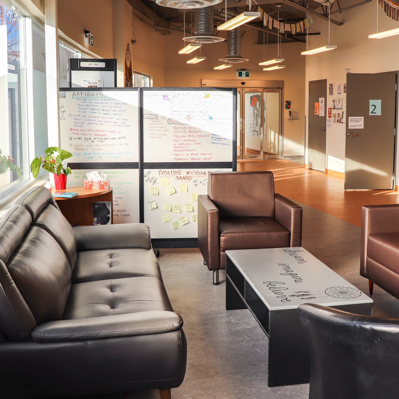 View of couches in The Alex Youth Health Centre