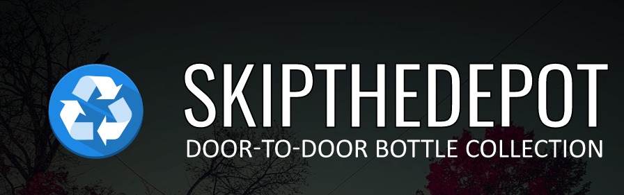 Skip the depot logo with tagline that reads "door to door bottle collection"